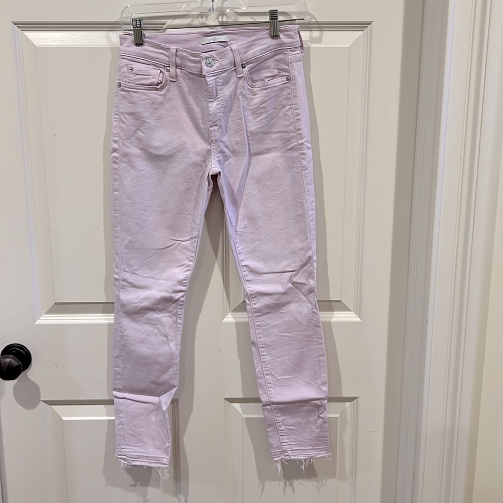7 for Mankind lilac straight leg jeans